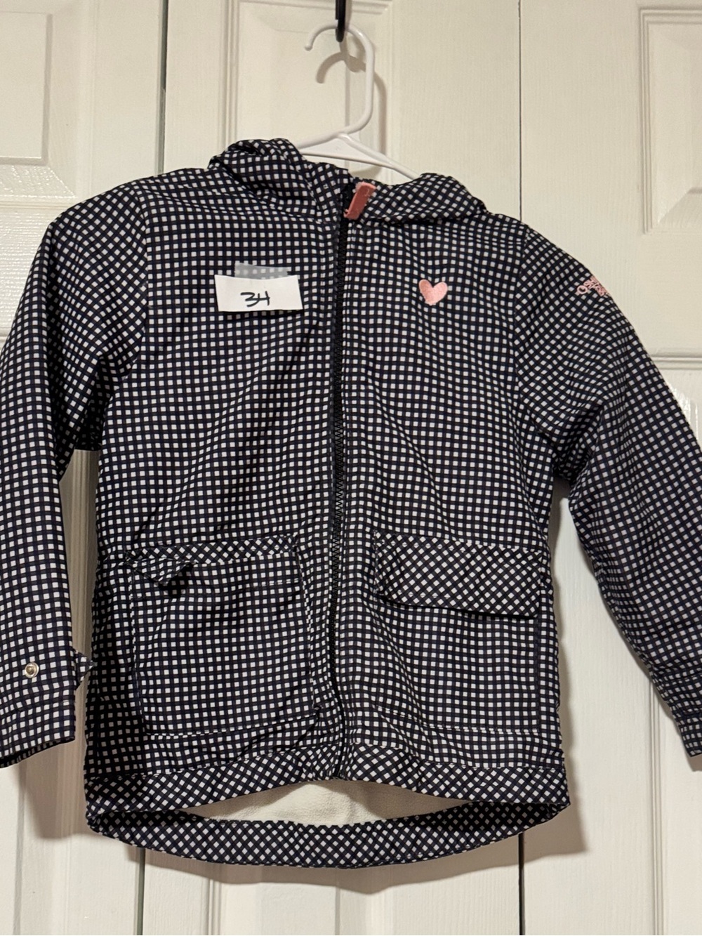 Girls navy rain coat